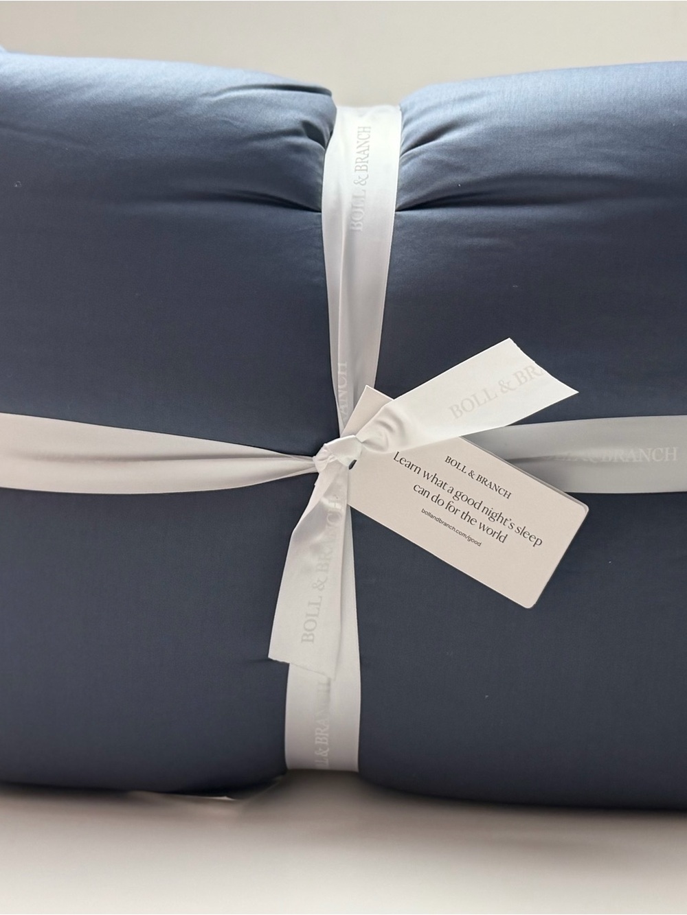 Boll & Branch Cotton Comforter Set in Slate Blue - Picture 5 of 6